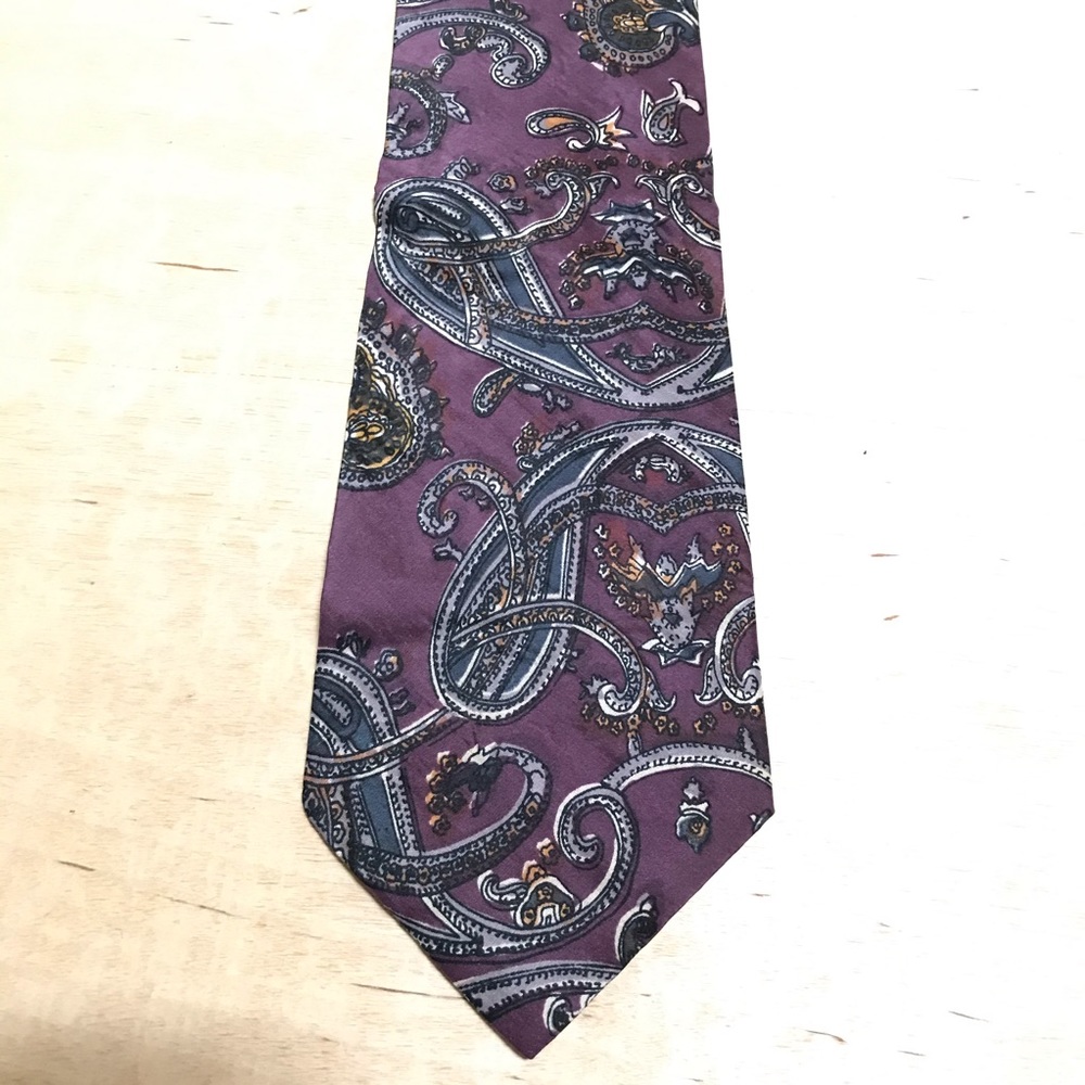 Marco Matellini Silk Tie Purple Paisley Pattern Classic Business Tie